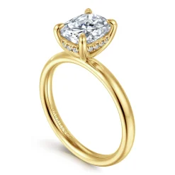 Gabriel & Co. Peace - 14K Yellow Gold Elongated Cushion Diamond Engagement Ring