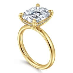 Gabriel & Co. Peace - 14K Yellow Gold Elongated Cushion Diamond Engagement Ring