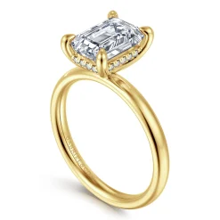Online Gabriel & Co. Peace - 14K Yellow Gold Emerald Cut Diamond Engagement Ring