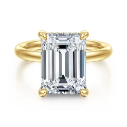 Gabriel & Co. Peace - 14K Yellow Gold Emerald Cut Diamond Engagement Ring