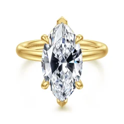 Clearance Gabriel & Co. Peace - 14K Yellow Gold Marquise Shape Diamond Engagement Ring