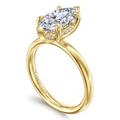 Hot Gabriel & Co. Peace - 14K Yellow Gold Marquise Shape Diamond Engagement Ring