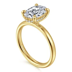 Gabriel & Co. Peace - 14K Yellow Gold Oval Diamond Engagement Ring