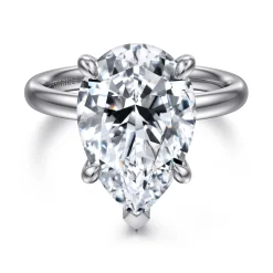 Hot Gabriel & Co. Peace - 14K Yellow Gold Pear Shape Diamond Engagement Ring