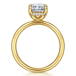 Sale Gabriel & Co. Peace - 14K Yellow Gold Radiant Diamond and Engagement Ring