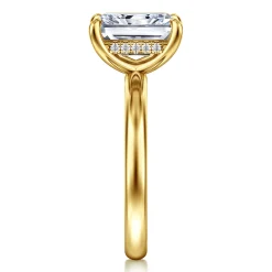 Sale Gabriel & Co. Peace - 14K Yellow Gold Radiant Diamond and Engagement Ring