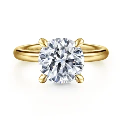 Outlet Gabriel & Co. Peace - 14K Yellow Gold Round Diamond Engagement Ring