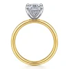 Sale Gabriel & Co. Peace - 14K Yellow-White Gold Elongated Cushion Diamond Engagement Ring