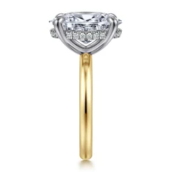 Best Gabriel & Co. Peace - 14K Yellow-White Gold Oval Diamond Engagement Ring
