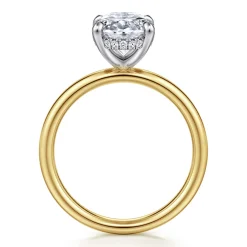 Outlet Gabriel & Co. Peace - 14K Yellow-White Gold Oval Diamond Engagement Ring