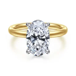 Outlet Gabriel & Co. Peace - 14K Yellow-White Gold Oval Diamond Engagement Ring