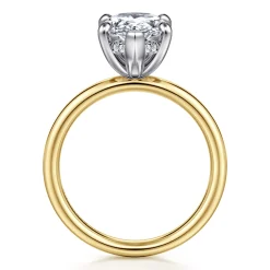 Discount Gabriel & Co. Peace - 14K Yellow-White Gold Pear Shape Diamond Engagement Ring