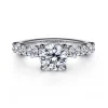 Online Gabriel & Co. Peak - 14K White Gold Round Diamond Engagement Ring