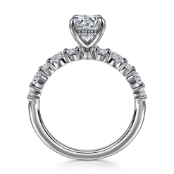 Online Gabriel & Co. Peak - 14K White Gold Round Diamond Engagement Ring
