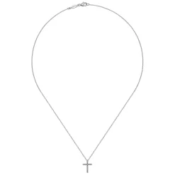 Online Gabriel & Co. Pendant Necklace Cross 14K White Gold Diamond 0.1ct