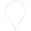 New Gabriel & Co. Pendant Necklace Cross 14K White Gold Diamond 0.09ct