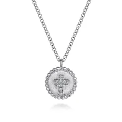 Discount Gabriel & Co. Pendant Necklace Cross 925 Sterling Silver Diamond 0.03ct Bujukan