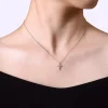 New Gabriel & Co. Pendant Necklace Cross 925 Sterling Silver Diamond 0.03ct