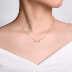 Clearance Gabriel & Co. Pendant Necklace Drop 14K Yellow Gold Diamond 0.09ct
