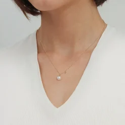 New Gabriel & Co. Pendant Necklace Drop 14K Yellow Gold Pearl