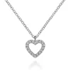 Sale Gabriel & Co. Pendant Necklace Heart 14K White Gold Diamond 0.09ct