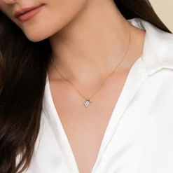Best Gabriel & Co. Pendant Necklace 14K White and Yellow Gold Diamond 0.3ct