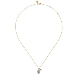 Best Gabriel & Co. Pendant Necklace 14K White and Yellow Gold Diamond 0.3ct