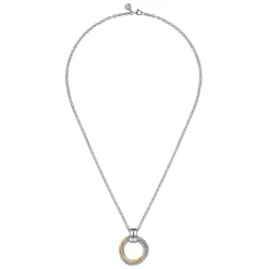 New Gabriel & Co. Pendant Necklace 14K Yellow Gold and 925 Sterling Silver Bujukan