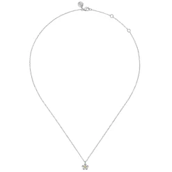 Gabriel & Co. Pendant Necklace 14K Yellow Gold and 925 Sterling Silver Diamond 0.08ct