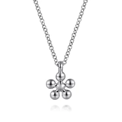 Gabriel & Co. Pendant Necklace 14K Yellow Gold and 925 Sterling Silver Diamond 0.08ct