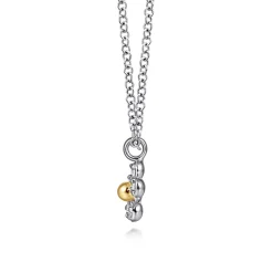 Gabriel & Co. Pendant Necklace 14K Yellow Gold and 925 Sterling Silver Diamond 0.08ct
