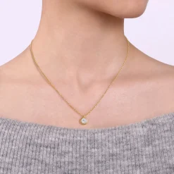 Best Gabriel & Co. Pendant Necklace 14K Yellow Gold Diamond 0.25ct