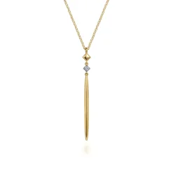 New Gabriel & Co. Pendant Necklace 14K Yellow Gold Diamond Drop 0.03ct