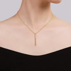 New Gabriel & Co. Pendant Necklace 14K Yellow Gold Diamond Drop 0.03ct