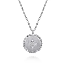 Discount Gabriel & Co. Pendant Necklace Medallion 925 Sterling Silver Diamond 0.02ct Bujukan