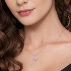 Discount Gabriel & Co. Pendant Necklace Medallion 925 Sterling Silver Diamond 0.02ct Bujukan