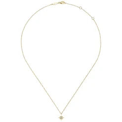 Best Gabriel & Co. Pendant Necklace Starburst 14K Yellow Gold Diamond 0.04ct