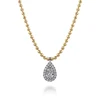 Discount Gabriel & Co. Pendant Necklace Teardrop 14K White and Yellow Gold Diamond 0.25ct Bujukan