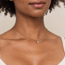 Discount Gabriel & Co. Pendant Necklace Teardrop 14K White and Yellow Gold Diamond 0.25ct Bujukan