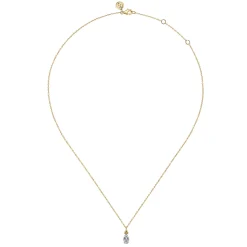 Discount Gabriel & Co. Pendant Necklace Teardrop 14K Yellow Gold Diamond 0.25ct Bujukan