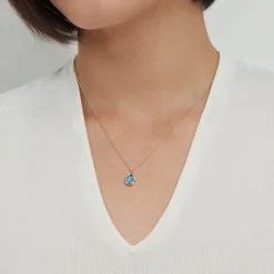 Online Gabriel & Co. Pendant Necklace Teardrop 14K Yellow Gold Blue Topaz