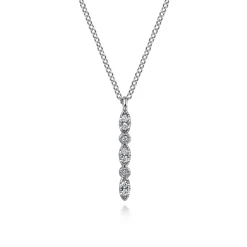 Clearance Gabriel & Co. Pendant Necklace Vertical 14K White Gold Diamond 0.07ct