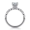 Best Gabriel & Co. Perry - 14K White Gold Emerald Cut Diamond Engagement Ring