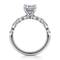 Best Gabriel & Co. Perry - 14K White Gold Emerald Cut Diamond Engagement Ring