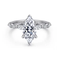 Outlet Gabriel & Co. Perry - 14K White Gold Marquise Shape Diamond Engagement Ring