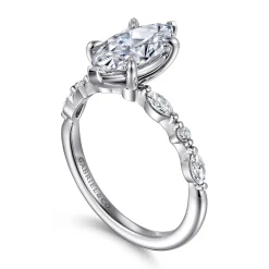 Outlet Gabriel & Co. Perry - 14K White Gold Marquise Shape Diamond Engagement Ring