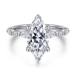 Best Gabriel & Co. Perry - 14K White Gold Marquise Shape Diamond Engagement Ring