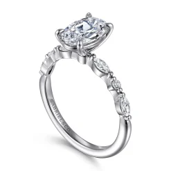 New Gabriel & Co. Perry - 14K White Gold Oval Diamond Engagement Ring