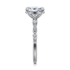 New Gabriel & Co. Perry - 14K White Gold Oval Diamond Engagement Ring