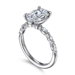 Clearance Gabriel & Co. Perry - 14K White Gold Oval Diamond Engagement Ring